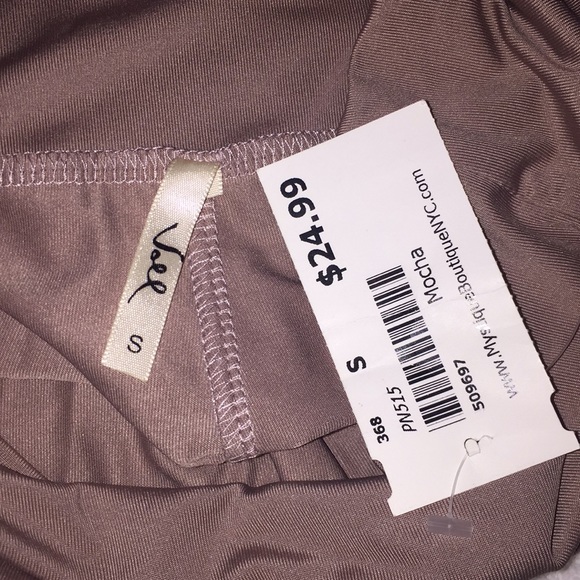 Stretchy mocha leggings small NWT studs/sequins - Picture 3 of 7